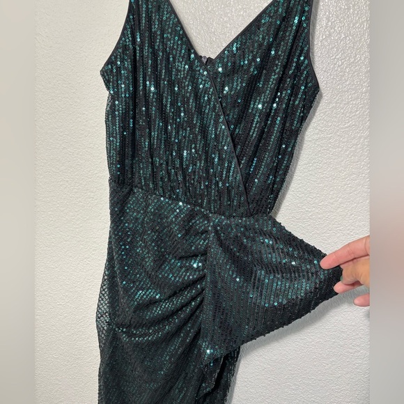 Grace Karin Knee Length Green & Black Sequin Cocktail Dress Size Small - Picture 2 of 5